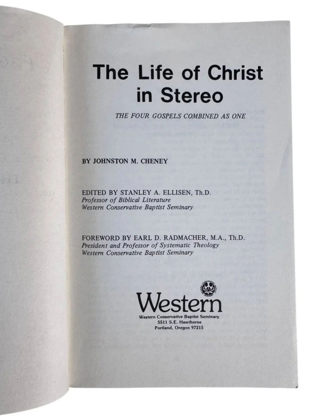 The Life Of Christ In Stereo Johnston M Cheney Vintage Paperback - 1979